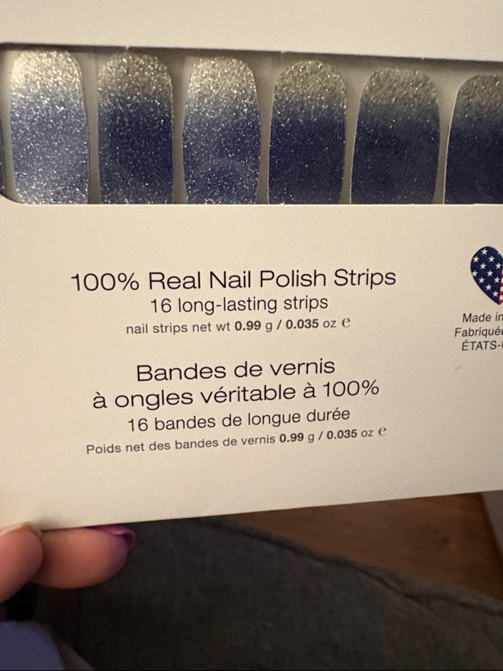 Color Street Navy Blue with Silver Glitter Nail Strips- Arctic Evening - Picture 4 of 4